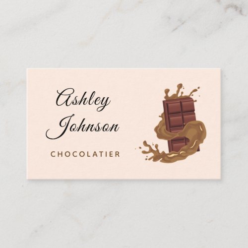 Milk Chocolate Bar Chocolatier Confectioner Classy Business Card