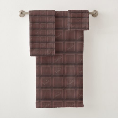 Milk chocolate bath towel set