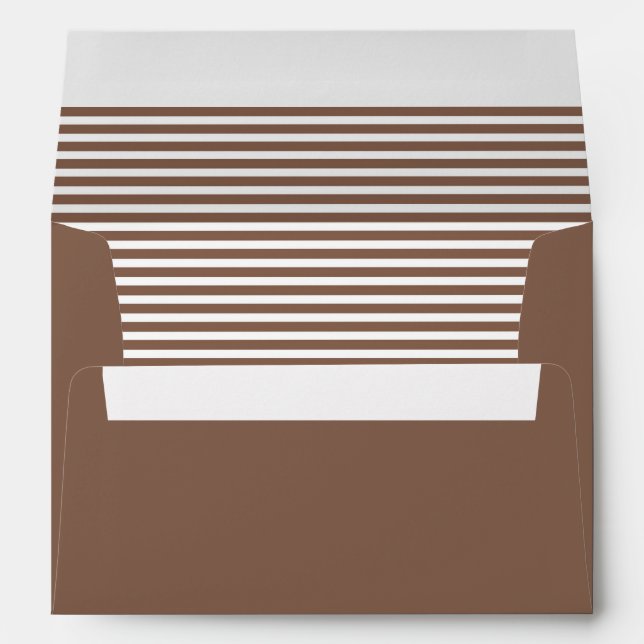 Milk Chocolate Brown and White Striped  Envelope (Back (Bottom))