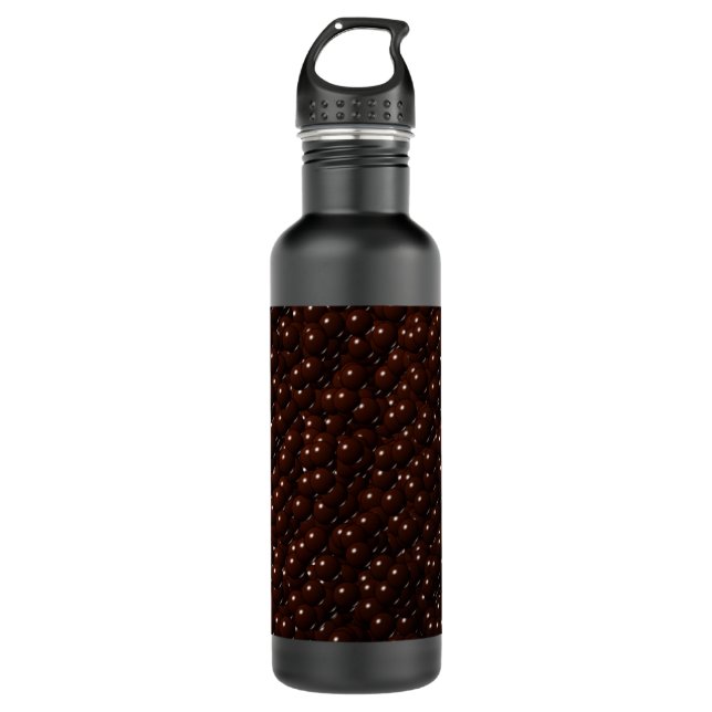 Milk Chocolate Candy Balls Camo Stainless Steel Water Bottle (Front)