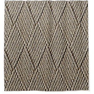 Milk Chocolate Faux Diamond Knit Pattern Shower Curtain