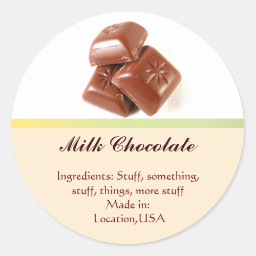 Milk Chocolate Flavor Labels