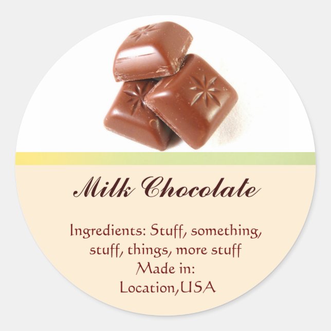 Milk Chocolate Flavor Labels (Front)