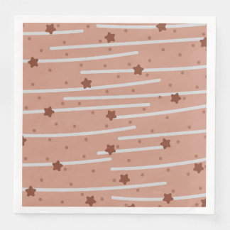 Milk Chocolatey Stars and Stripes Pattern Paper Dinner Napkins