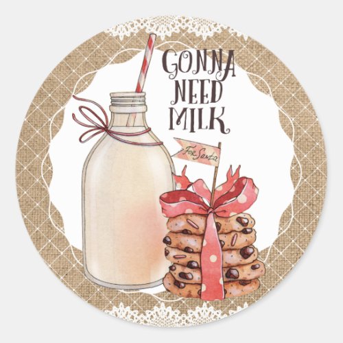 Milk Christmas cookies baking from the kitchen of Classic Round Sticker