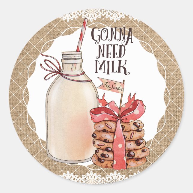 Milk Christmas cookies baking from the kitchen of Classic Round Sticker (Front)