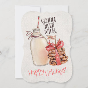 Milk Christmas cookies baking from the kitchen of Holiday Card