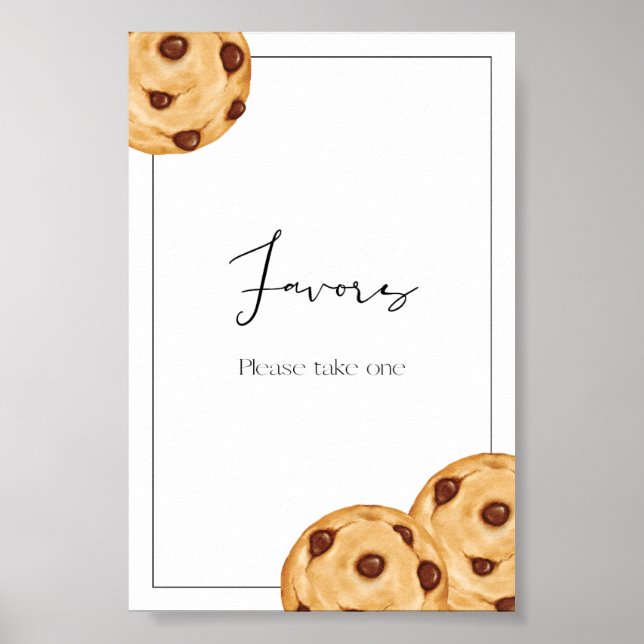 Milk & Cookie Birthday Favors Sign (Front)