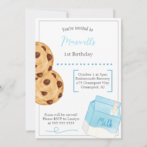 Milk  Cookie Birthday Invitation