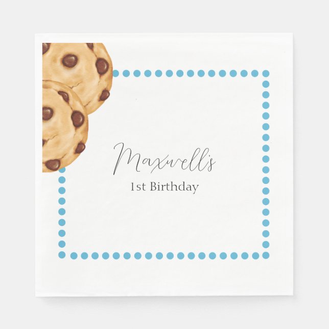 Milk & Cookie Birthday Napkin (Front)