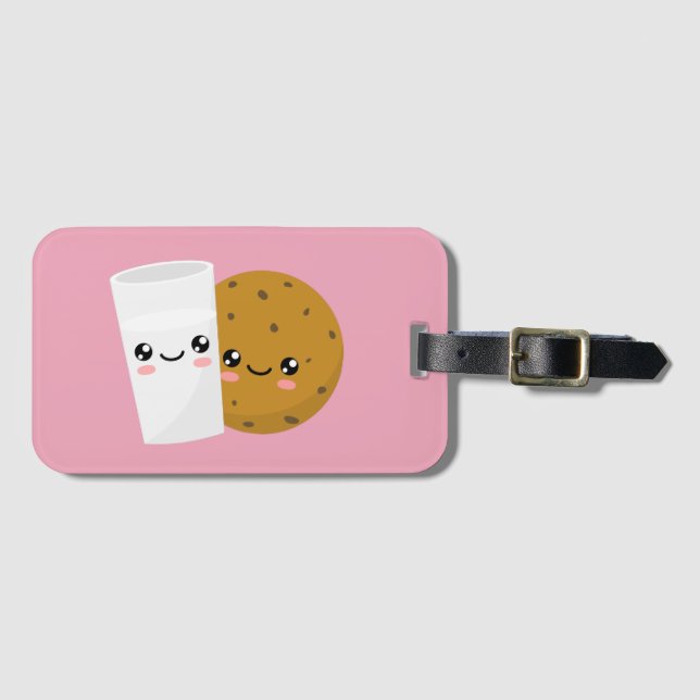 Milk & Cookie Luggage Tag (Front Horizontal)
