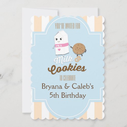 Milk  Cookie Vintage Birthday Party Invitations