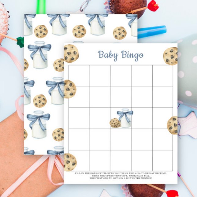 Milk & cookies Baby shower bingo game (Creator Uploaded)