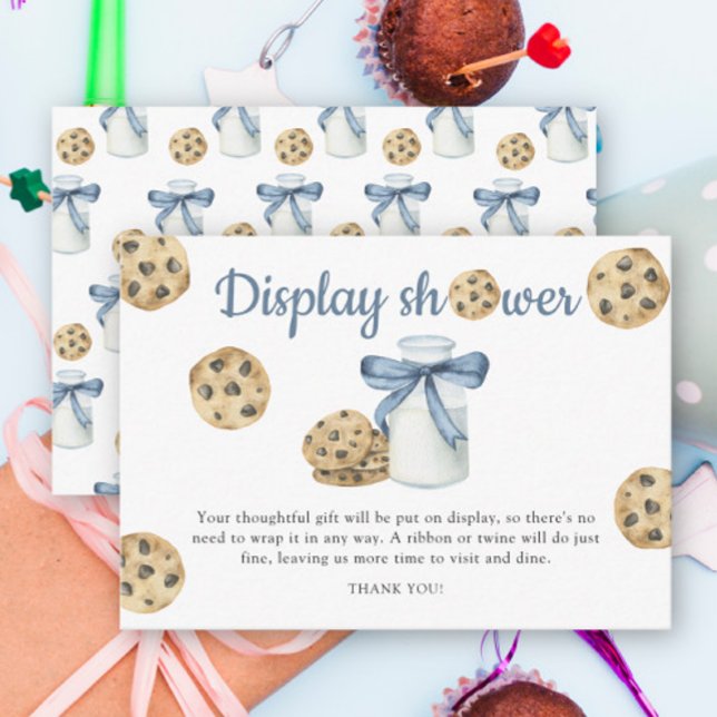 Milk & cookies baby shower - display shower enclosure card (Creator Uploaded)