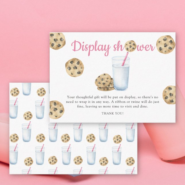 Milk & cookies baby shower - display shower enclosure card (Creator Uploaded)