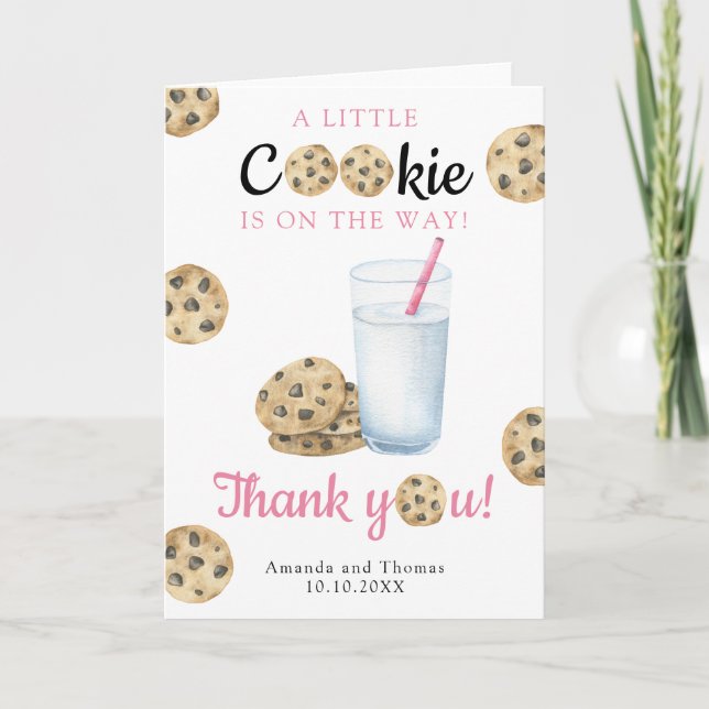 Milk & Cookies Baby shower - Thank You Card (Front)