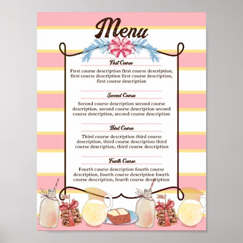 Milk cookies bake sale Christmas personalized menu Poster