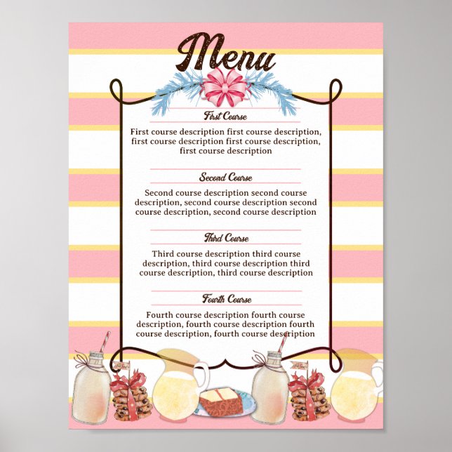 Milk cookies bake sale Christmas personalized menu Poster (Front)