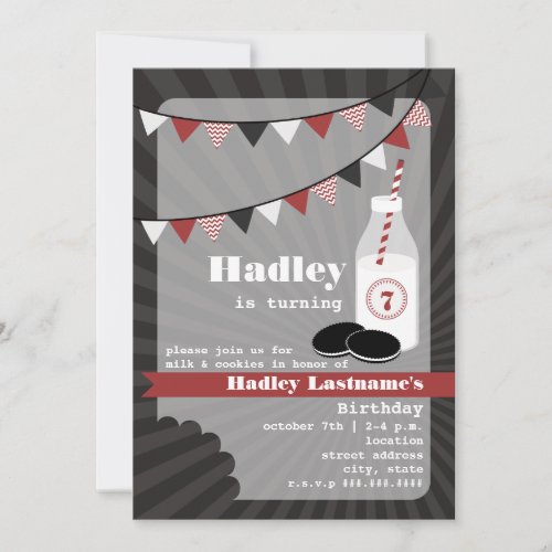 Milk &amp; Cookies Birthday - Chocolate Cookies Personalized Announcements