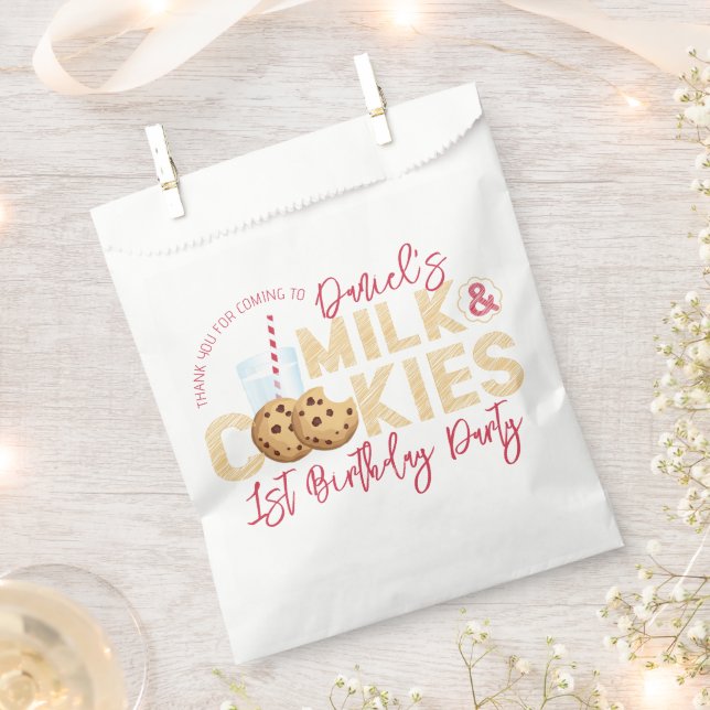 Milk & Cookies Birthday Favor Bag – Sweet Treat Th (Clipped)
