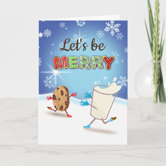 Milk cookies Christmas baking bakery personalized Card (Front)