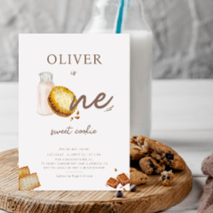 Milk & Cookies First Birthday Party Invitation