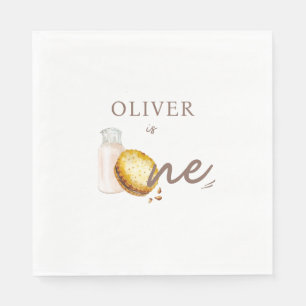 Milk & Cookies First Birthday Party Napkins