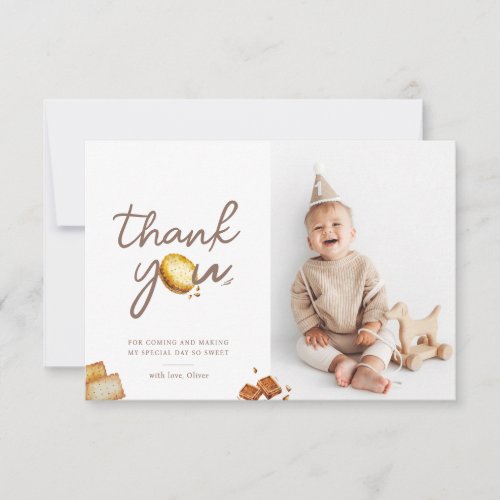 Milk  Cookies First Birthday Party Photo Thank You Card