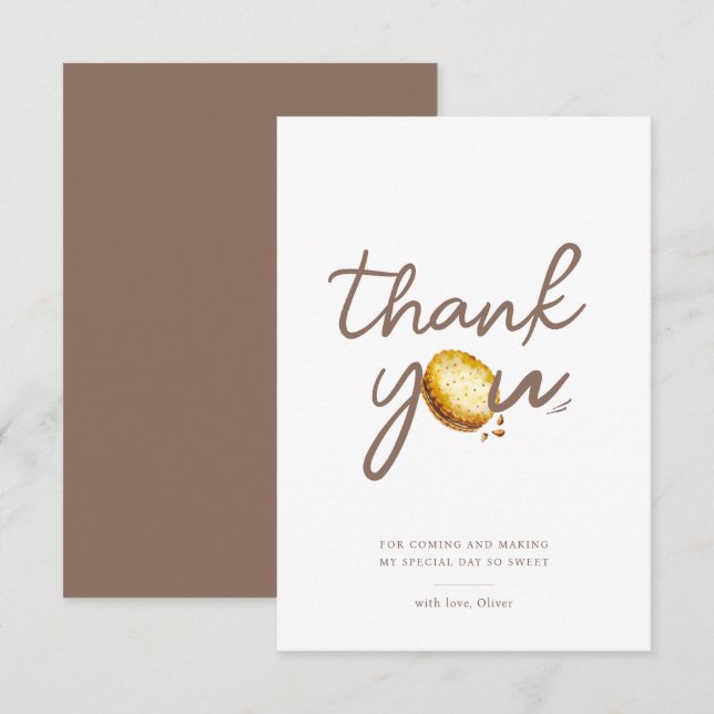 Milk & Cookies First Birthday Party Thank You (Front/Back)