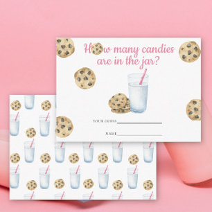 Milk & Cookies Guess how many candies Enclosure Card