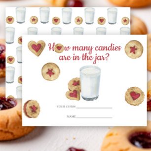 Milk & Cookies Guess how many candies game Enclosure Card