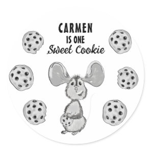 Milk Cookies Mouse Mustache First Birthday Classic Round Sticker
