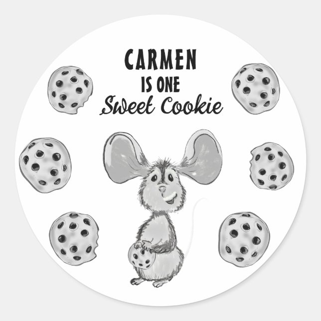 Milk Cookies Mouse Mustache First Birthday Classic Round Sticker (Front)