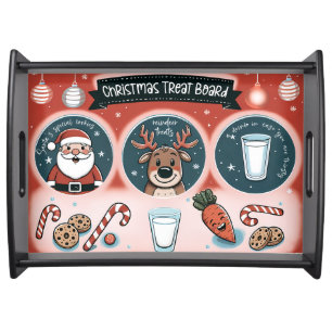 Milk, Cookies & Reindeer Snacks Holiday Serving Pl Tray