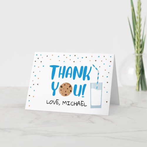 Milk  Cookies Thank You Card Folded