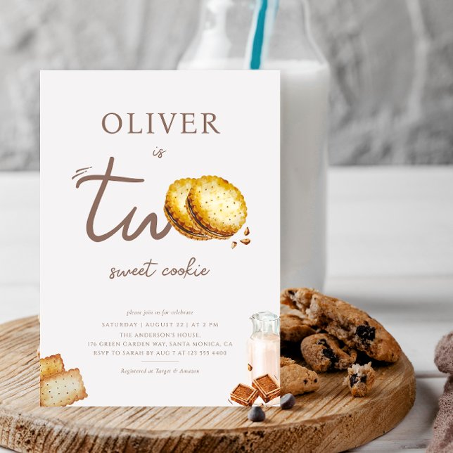 Milk & Cookies Turning Two Birthday Party  Invitation (Creator Uploaded)