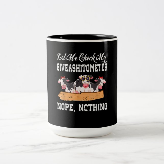Milk Cow Design| Funny Cow Animal Lover Two-Tone Coffee Mug (Center)