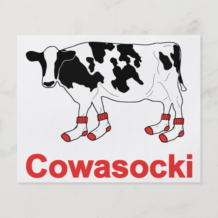 Milk Cow in Socks   Cowasocki Cow A Socky Flyer Design