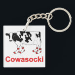 Milk Cow in Socks - Cowasocki Cow A Socky Keychain<br><div class="desc">Whether you like cows or foreign motorcycles,  you'll love Cowasocki!</div>