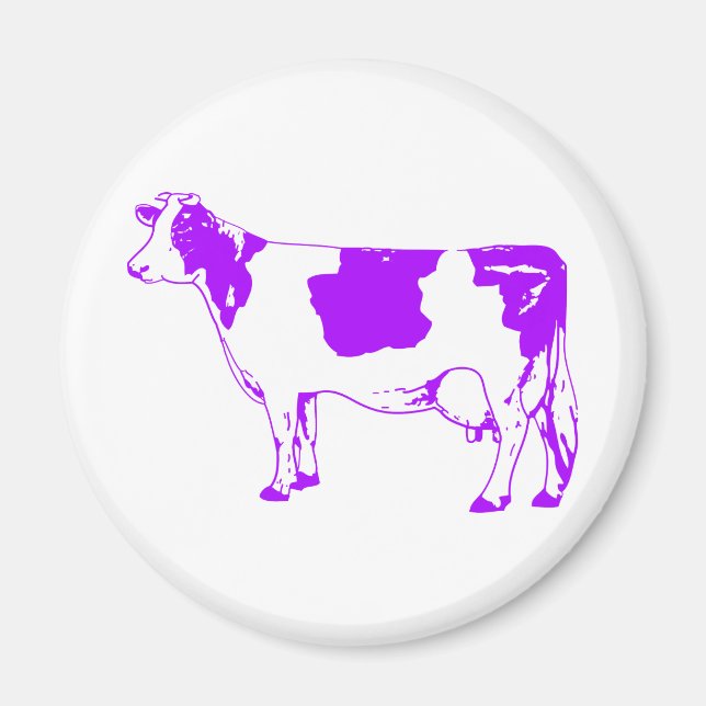 Milk Cow Silhouette Beef Cattle Moo Bull Steer Magnet (Front)