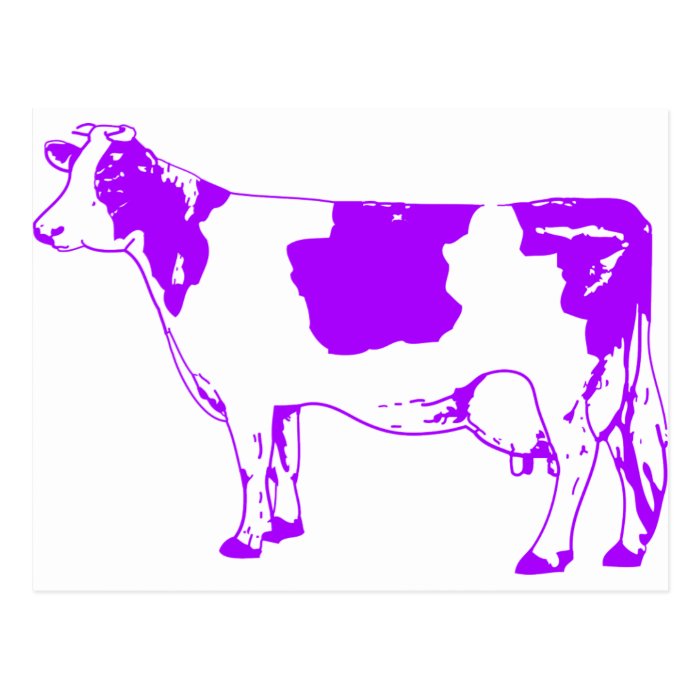Milk Cow Silhouette Beef Cattle Moo Bull Steer Post Cards