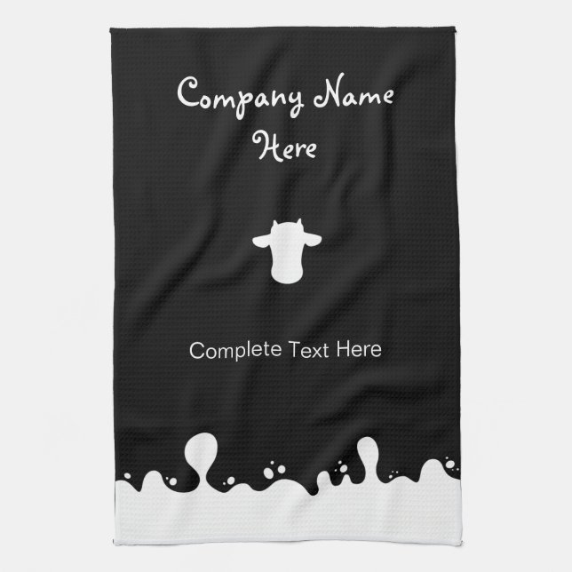 Milk Cow silhouette Kitchen Towel (Vertical)