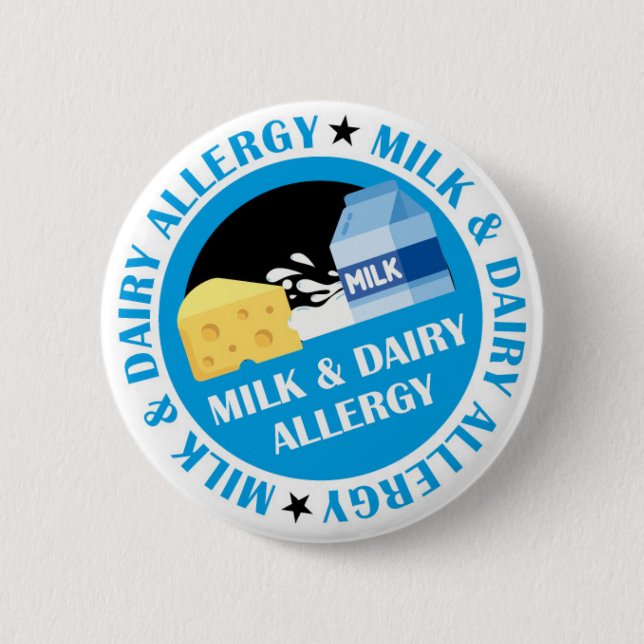 Milk & Dairy Allergy Badge Button (Front)