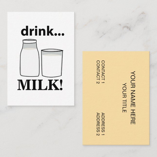 Milk Drink Milk  Business Card (Front/Back)