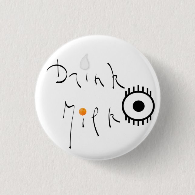 Milk drink pinback button (Front)