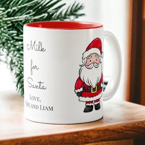 Milk for Santa Christmas Eve Two_Tone Coffee Mug
