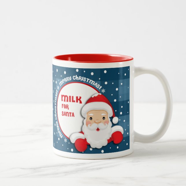 Milk for Santa Claus. Christmas Gift Two-Tone Coffee Mug (Right)