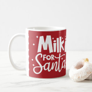 Milk for Santa Holiday Red Christmas  Coffee Mug
