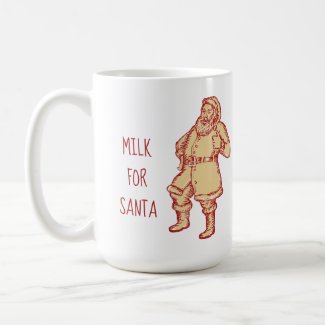 Milk For Santa Vintage Illustration Coffee Mug