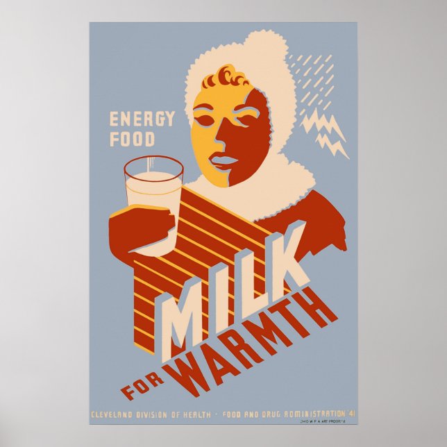 Milk - for warmth Energy food Poster (Front)